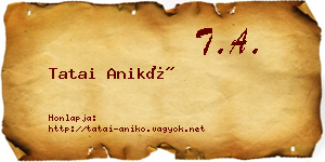 Tatai Anikó névjegykártya
